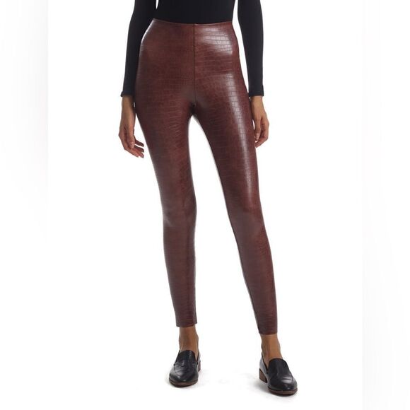 Commando Faux Leather Leggings in Brown Crocodile - Picture 6 of 8